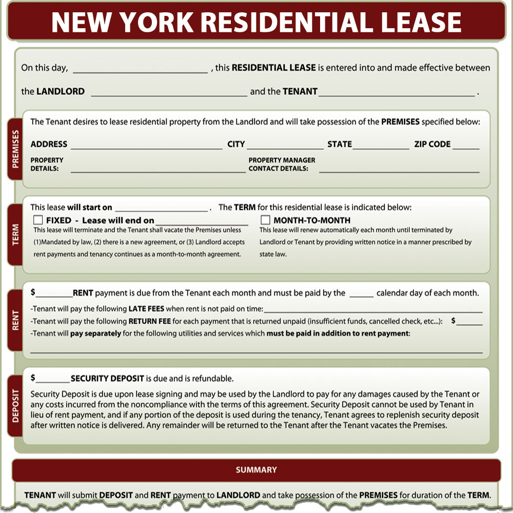 House Lease Agreement Ny New York Residential Lease