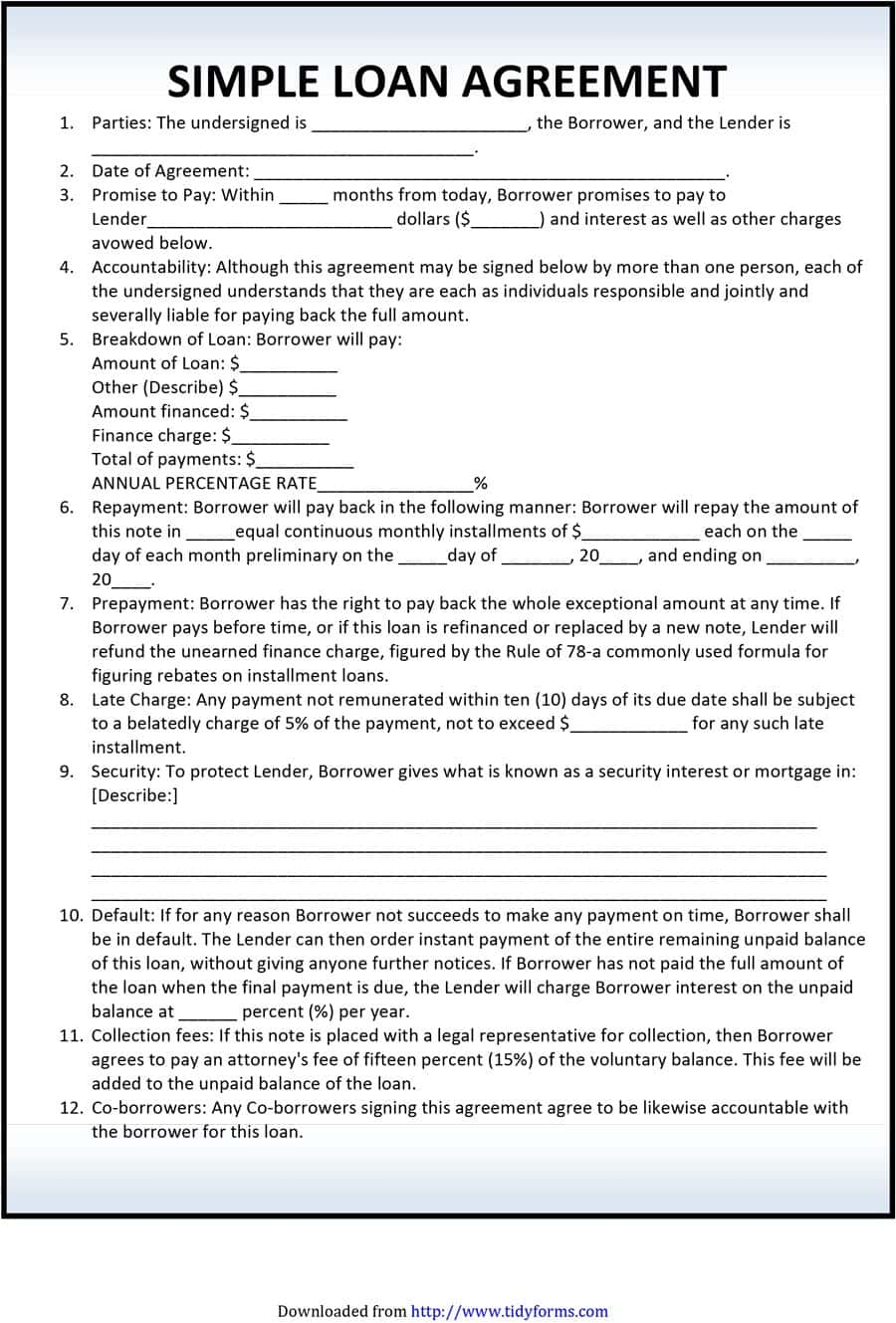 How To Write A Loan Agreement 40 Free Loan Agreement Templates Word Pdf Template Lab