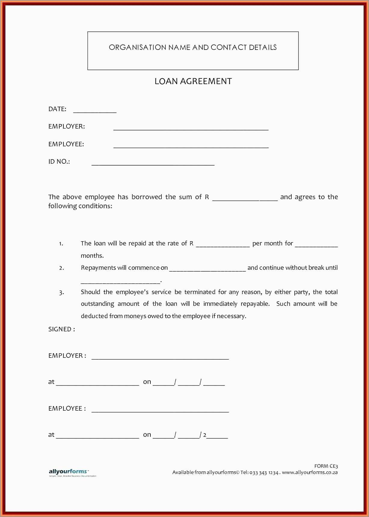 How To Write A Loan Agreement Awesome Free Loan Agreement Template Uk Best Of Template