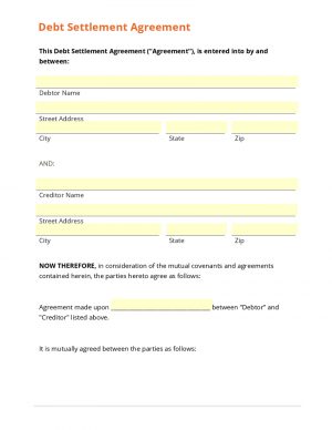 How To Write A Loan Agreement Debt Settlement Letter Sample Settlement Agreement Form Debt