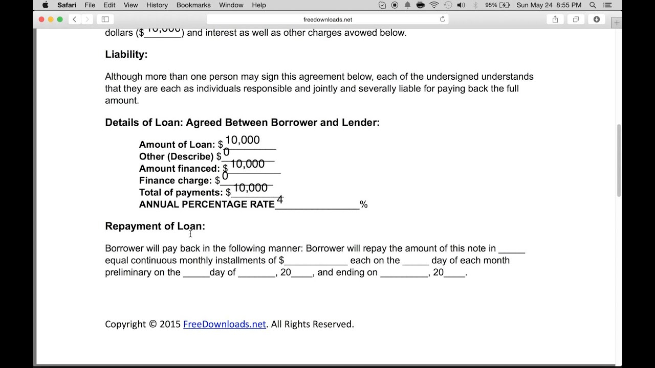 How To Write A Loan Agreement How To Write A Free Personal Loan Agreement Pdf Word