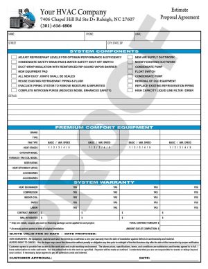 Hvac Service Agreement Free Hvac Forms Templates New Installation Contract Template Pages