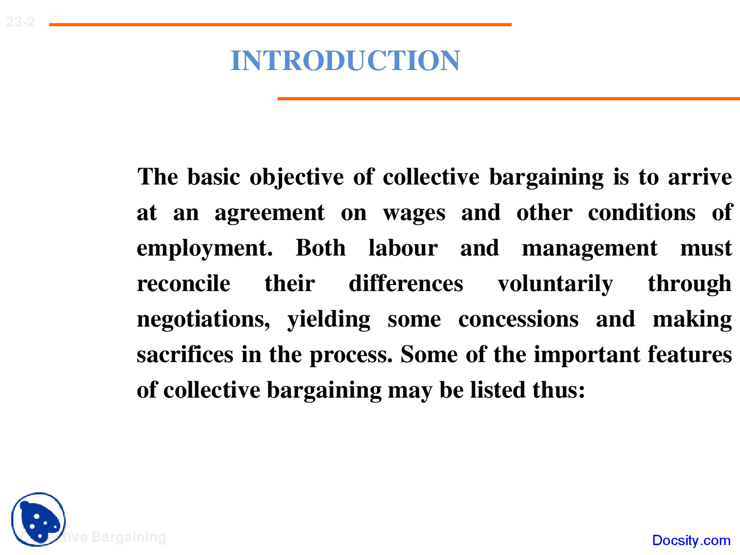 Importance Of Collective Bargaining Agreement Introduction Industrial Relations Lecture Slides Docsity
