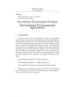 International Agreement On Environmental Management Do Voluntary International Environmental Agreements Work Espen