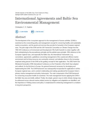 International Agreement On Environmental Management Pdf International Agreements And Baltic Sea Environmental Management