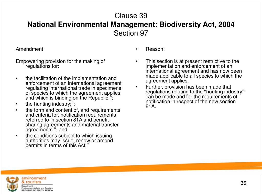 International Agreement On Environmental Management Ppt National Environment Laws Amendment Bill B 66 Of 2008