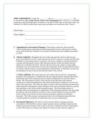 Investment Management Agreement 11 Management Services Agreement Pdf Doc Examples