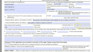 Irs Instalment Agreement Form How To Complete Form 433 D Direct Debit Installment Agreement