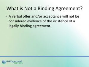 Is A Verbal Agreement Legally Binding Contracts Legally Binding Agreements Ppt Download