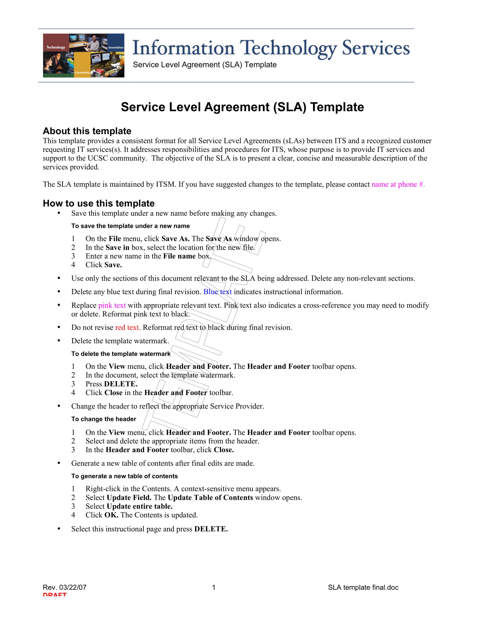 It Service Level Agreement 14 Service Level Agreement Examples Pdf Word Examples