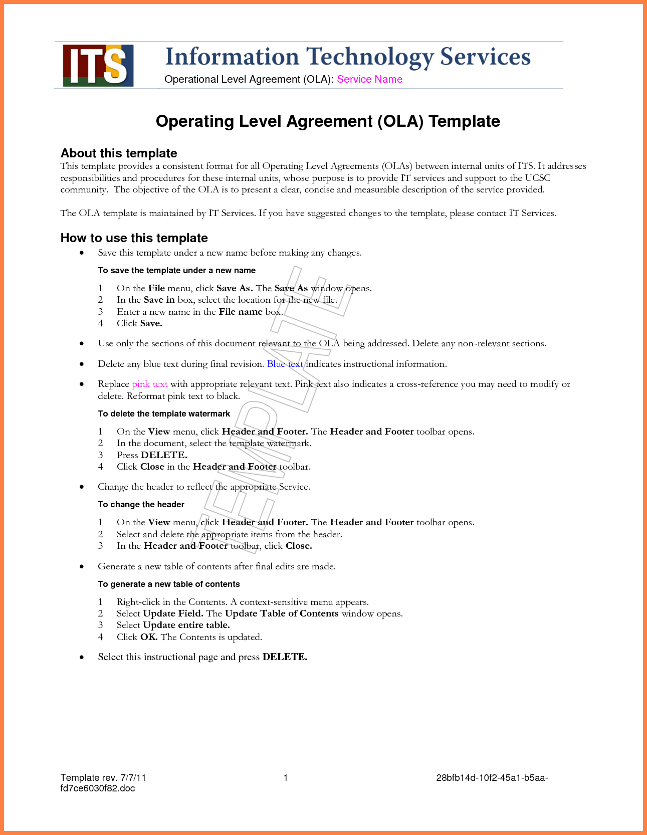 It Service Level Agreement It Service Level Agreement Example 114840 4 Standard Service Level
