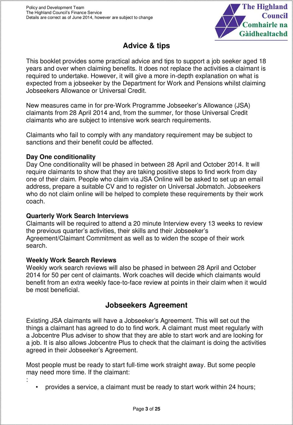 Job Seekers Agreement Customer Guide To Sanctions Practical Advice And Tips To Support