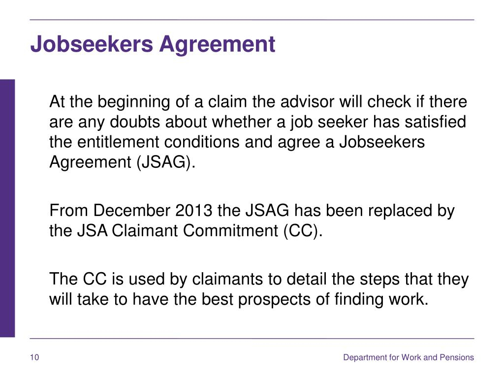 Job Seekers Agreement Ppt Dee Solanki Jonathan Chater Dwp North London District