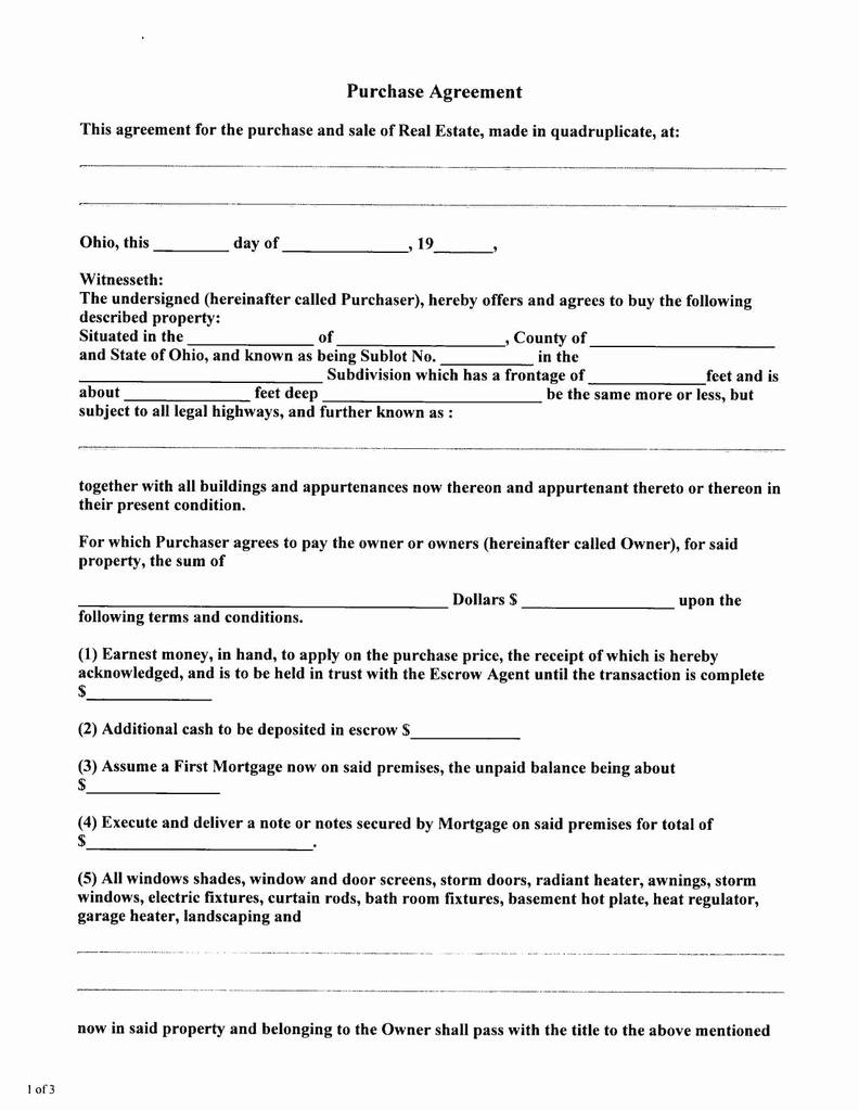 Land Purchase Agreement Template 019 Assignment Of Real Estateurchase And Sale Agreement Form Lovely