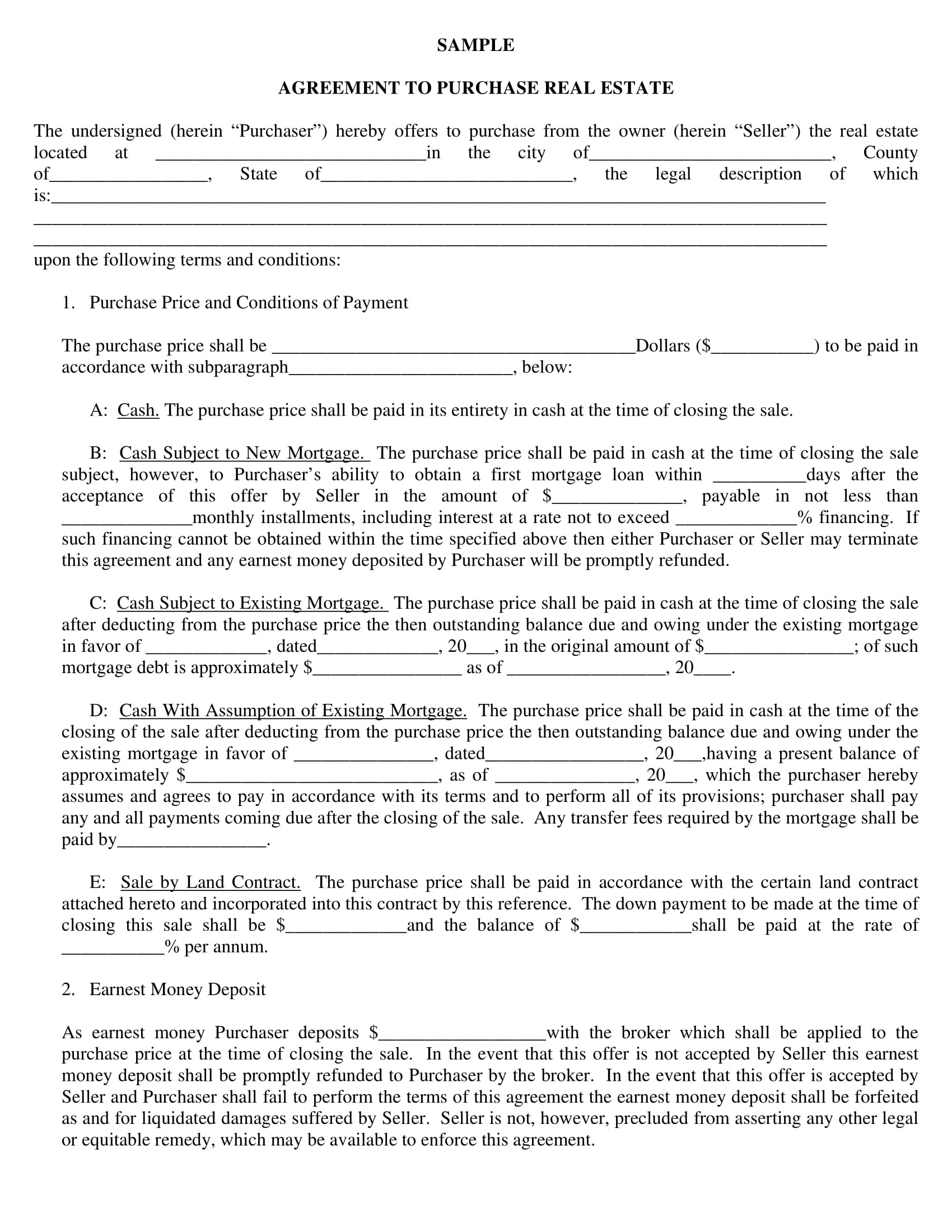 Land Purchase Agreement Template 17 Purchase Agreement Contract Form Examples Pdf Docs Pages