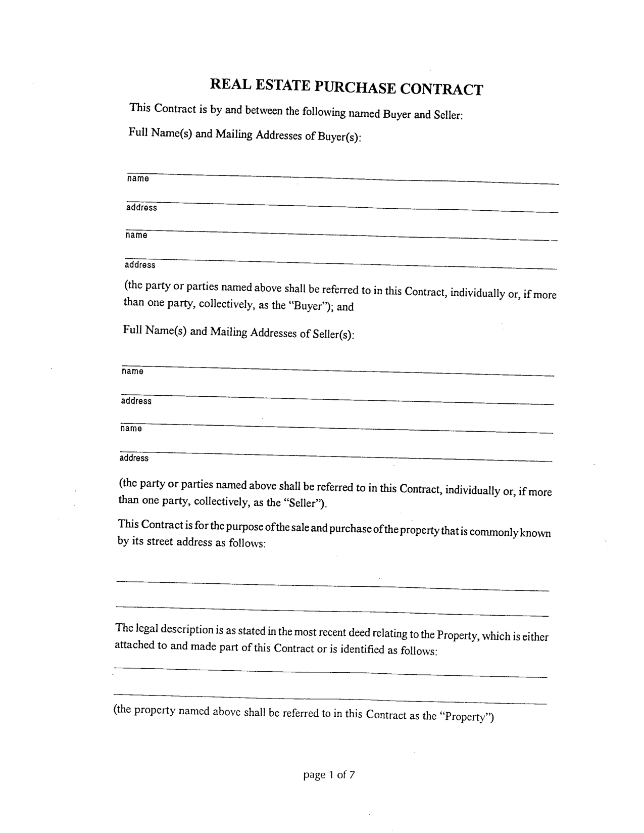 Land Purchase Agreement Template Simple Land Purchase Agreement Form 336 Editable Real Estate