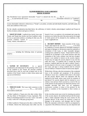 Lease Agreement Form Illinois Illinois Residential Agreement Fill Online Printable Fillable