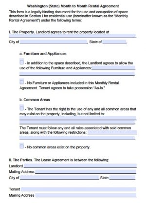 Lease Agreement Sample Form Download Washington State Rental Lease Agreement Forms And
