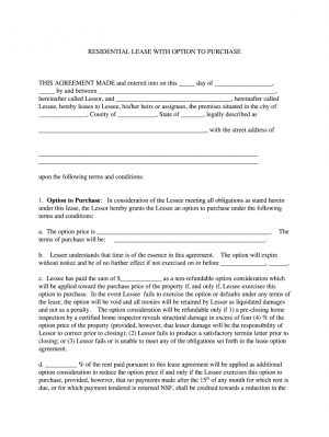 Lease And Purchase Agreement Lease Purchase Contract Fill Online Printable Fillable Blank
