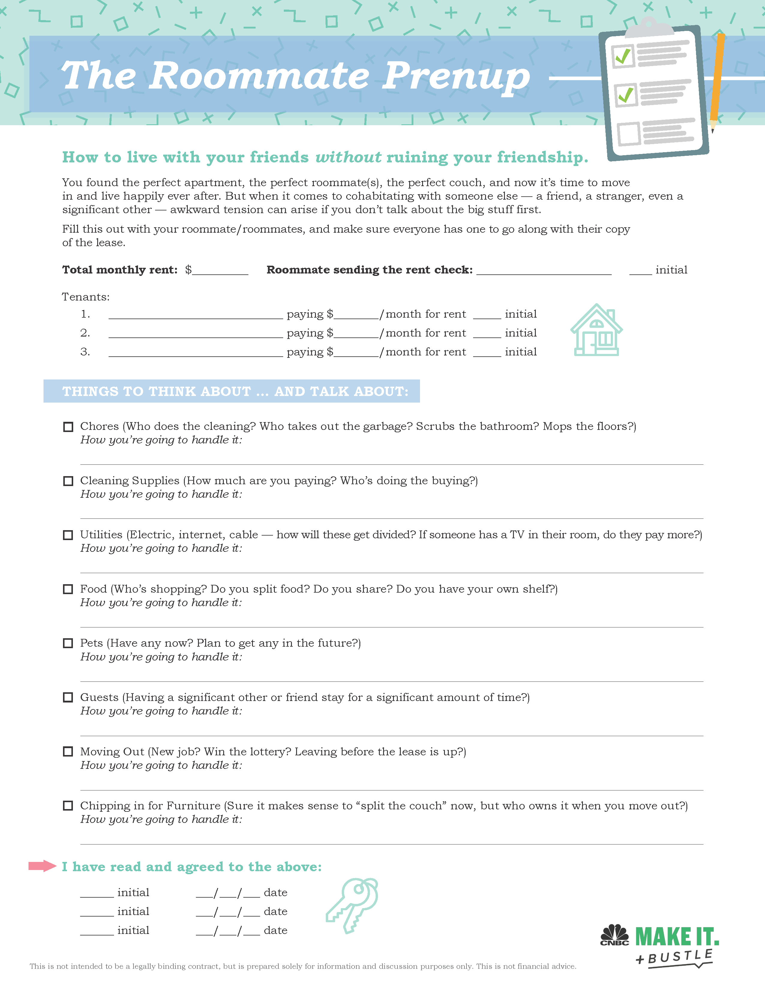 Lease Roommate Agreement Before You Live With Friends Sign A Roommate Contract Or Prenup