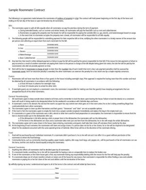Lease Roommate Agreement Top Five Roommate Contract Examples Fullservicecircus