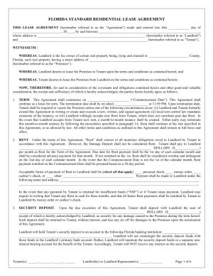 Legal Forms Lease Agreement Free Florida Standard Residential Lease Agreement Template Word