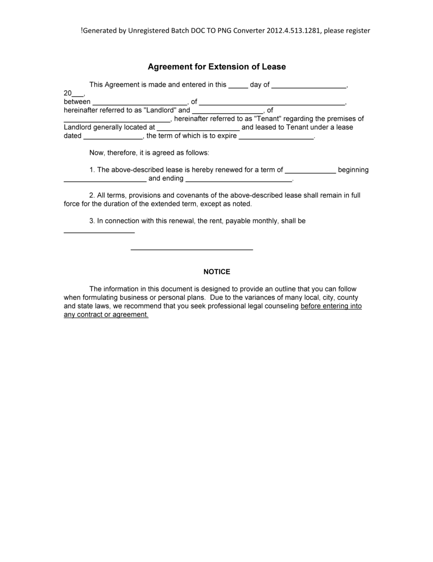 Legal Forms Lease Agreement Sample Lease Extension Form Blank Lease Extension Example Template