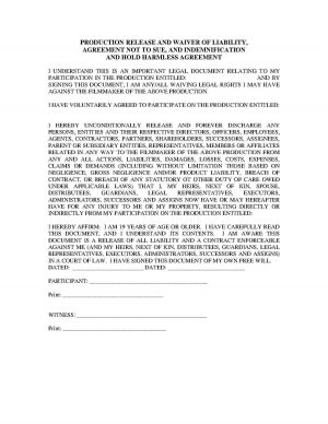 Liability Release Agreement Release Of Liability Form Waiver Of Liability Templates Hunter