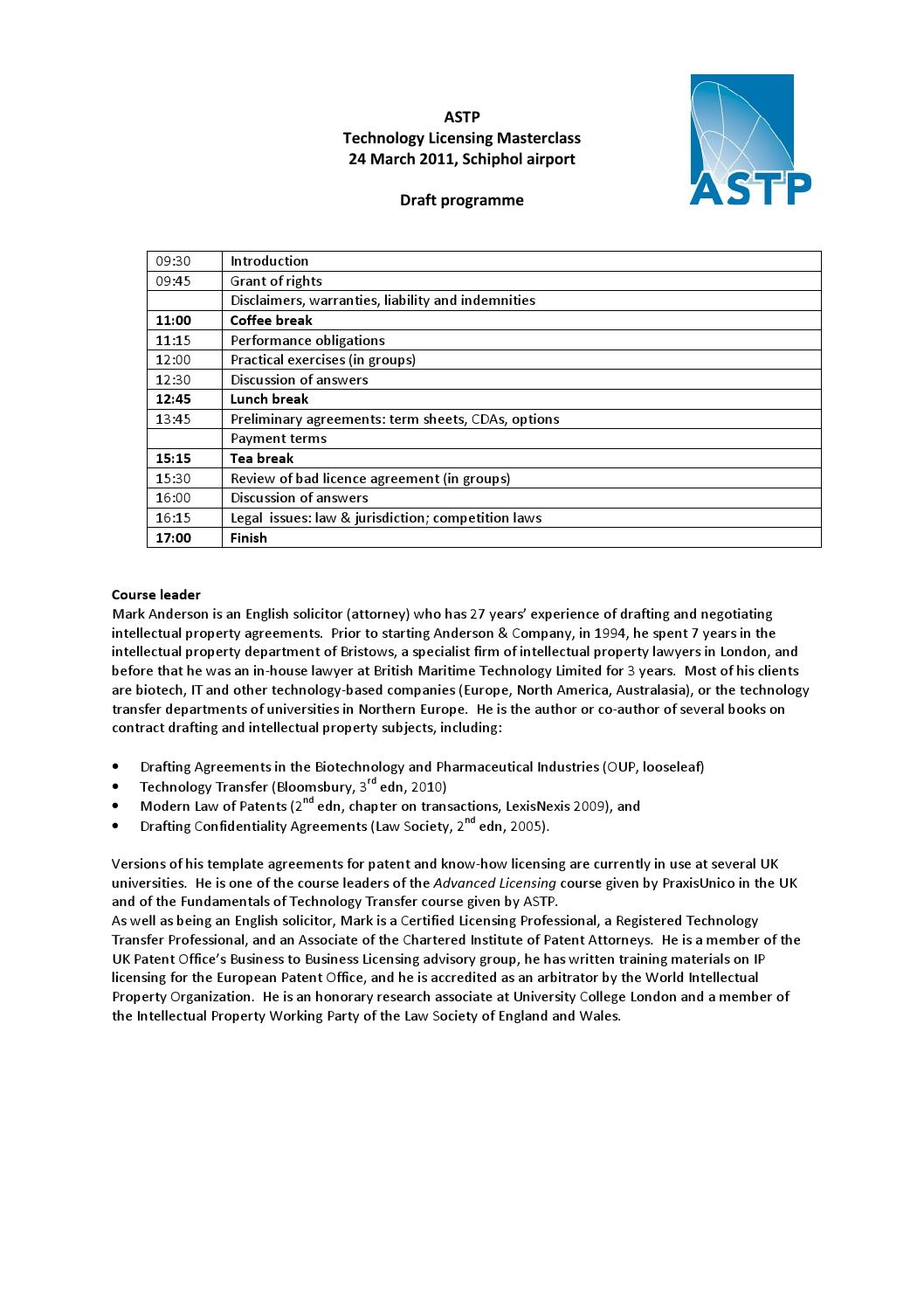 Licensing Agreement Term Sheet 2011 Mar Utl Anderson Astp Proton Issuu