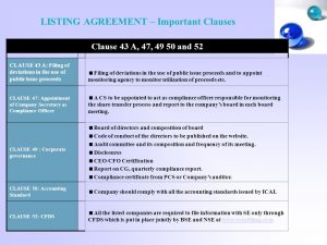 Listing Agreement Clause 35 Capital Market Related Topics Regulatory Insights And Exchange