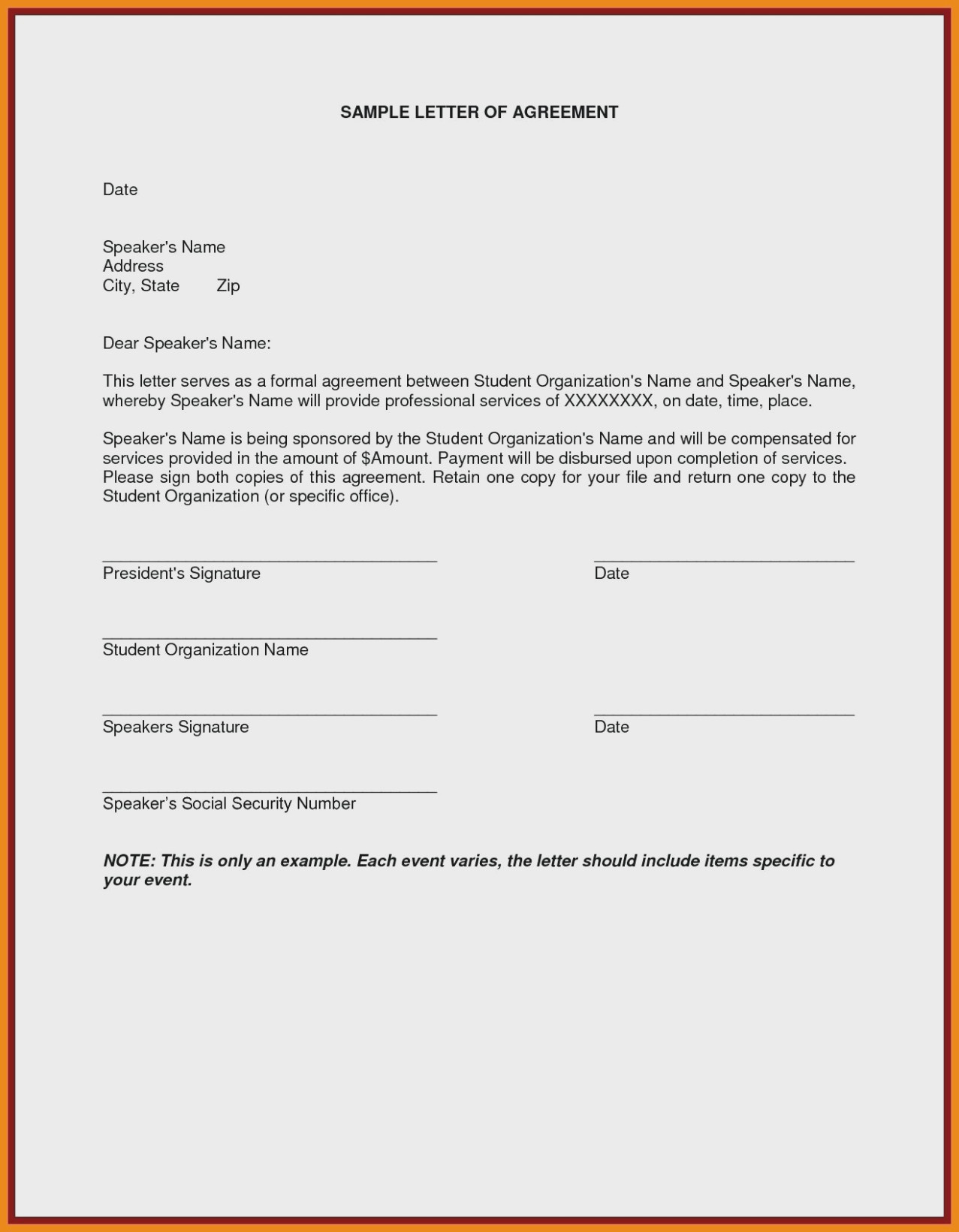 Loan Agreement Letter Template 10 Outrageous Ideas For Your Loan Receipt Invoice Form