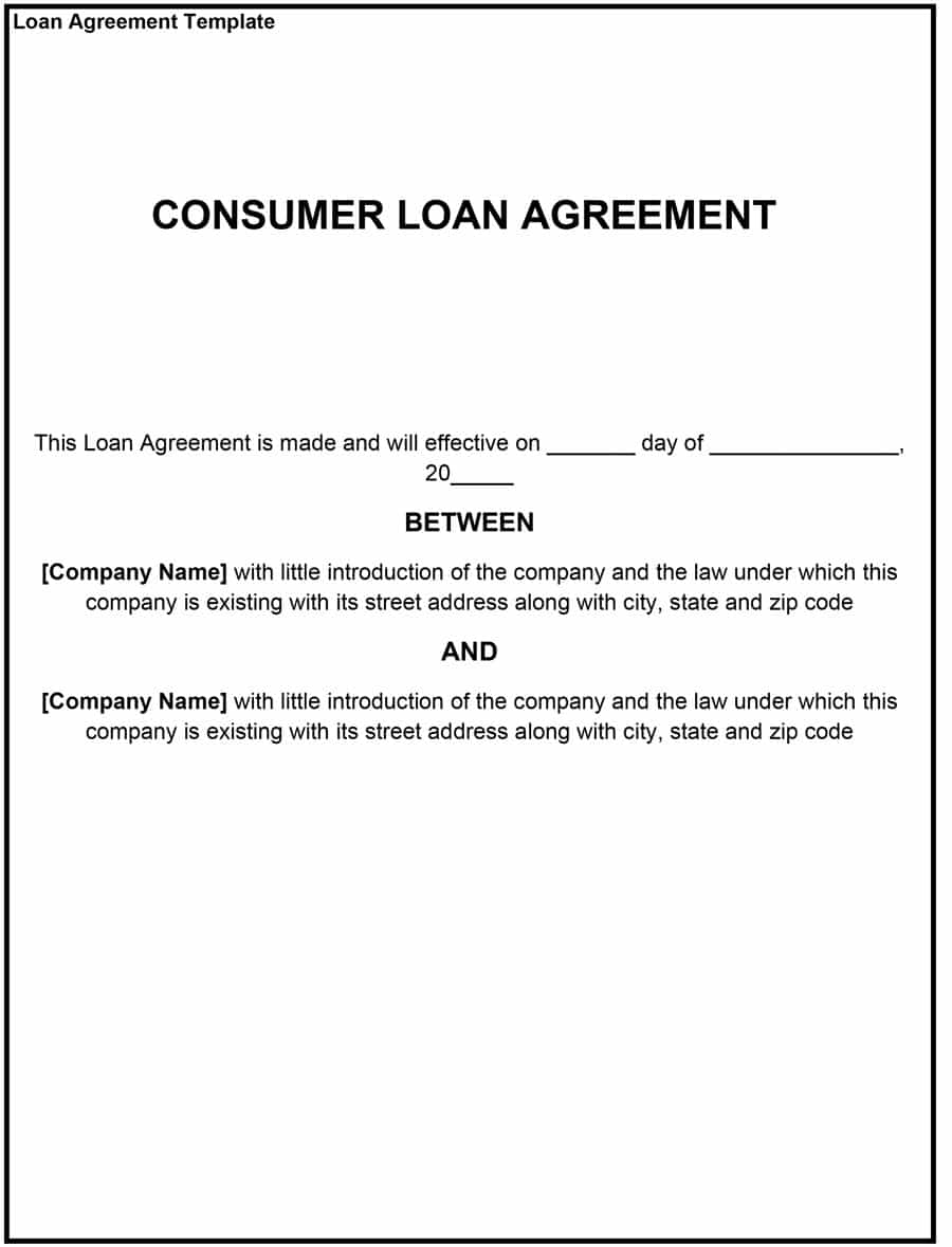 Loan Agreement Letter Template 40 Free Loan Agreement Templates Word Pdf Template Lab