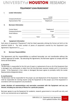 Loan Of Equipment Agreement 40 Free Loan Agreement Templates Word Pdf Template Lab
