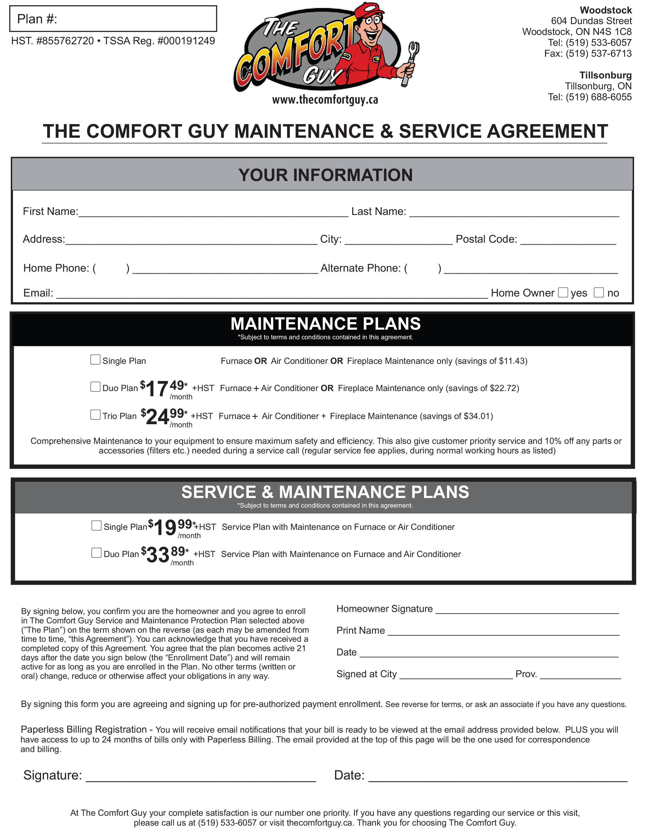 Maintenance Agreement Terms And Conditions Maintenance Contract
