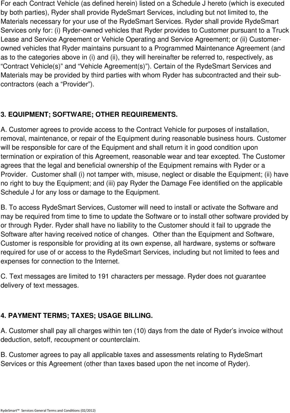 Maintenance Agreement Terms And Conditions Rydesmart Services General Terms And Conditions Pdf