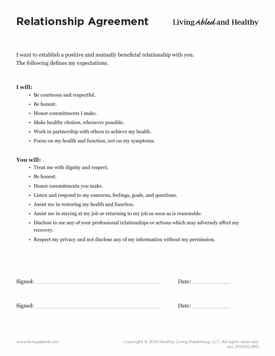 Marriage Termination Agreement 20 Relationship Contract Templates Relationship Agreements