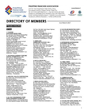 Mcdonalds Franchise Agreement Directory Of Franchisors In The Philippines March 2017 Dti