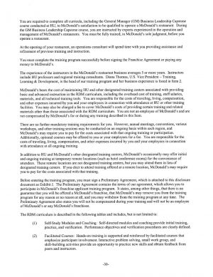 Mcdonalds Franchise Agreement Minnesota Department Of Commerce Pdf