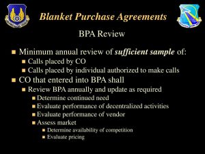 Minimum Purchase Agreement Blanket Purchase Agreements Ppt Download