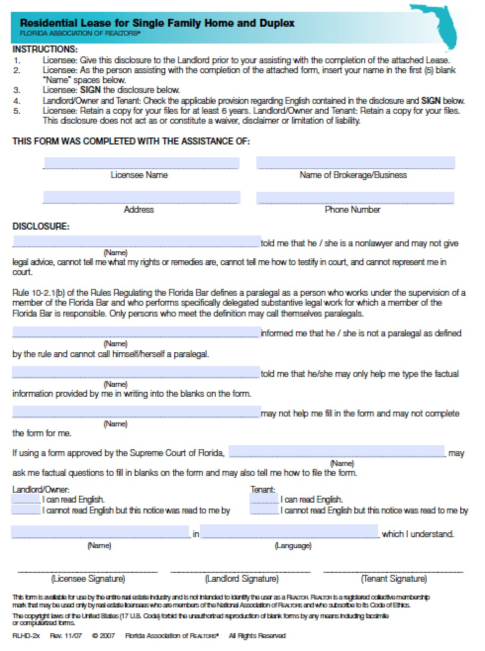 Mobile Home Lease Agreement Download Florida Rental Lease Agreement Forms And Templates Pdf