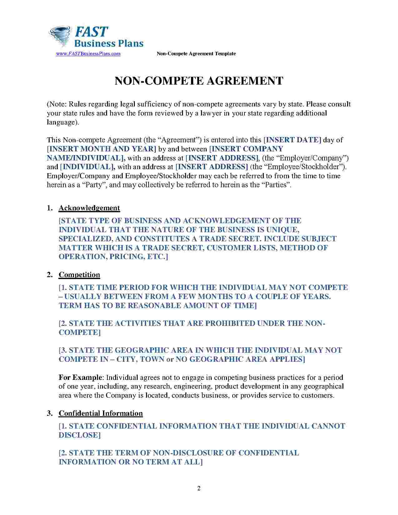 No Compete Agreement Download Non Compete Agreement Style 13 Template For Free At