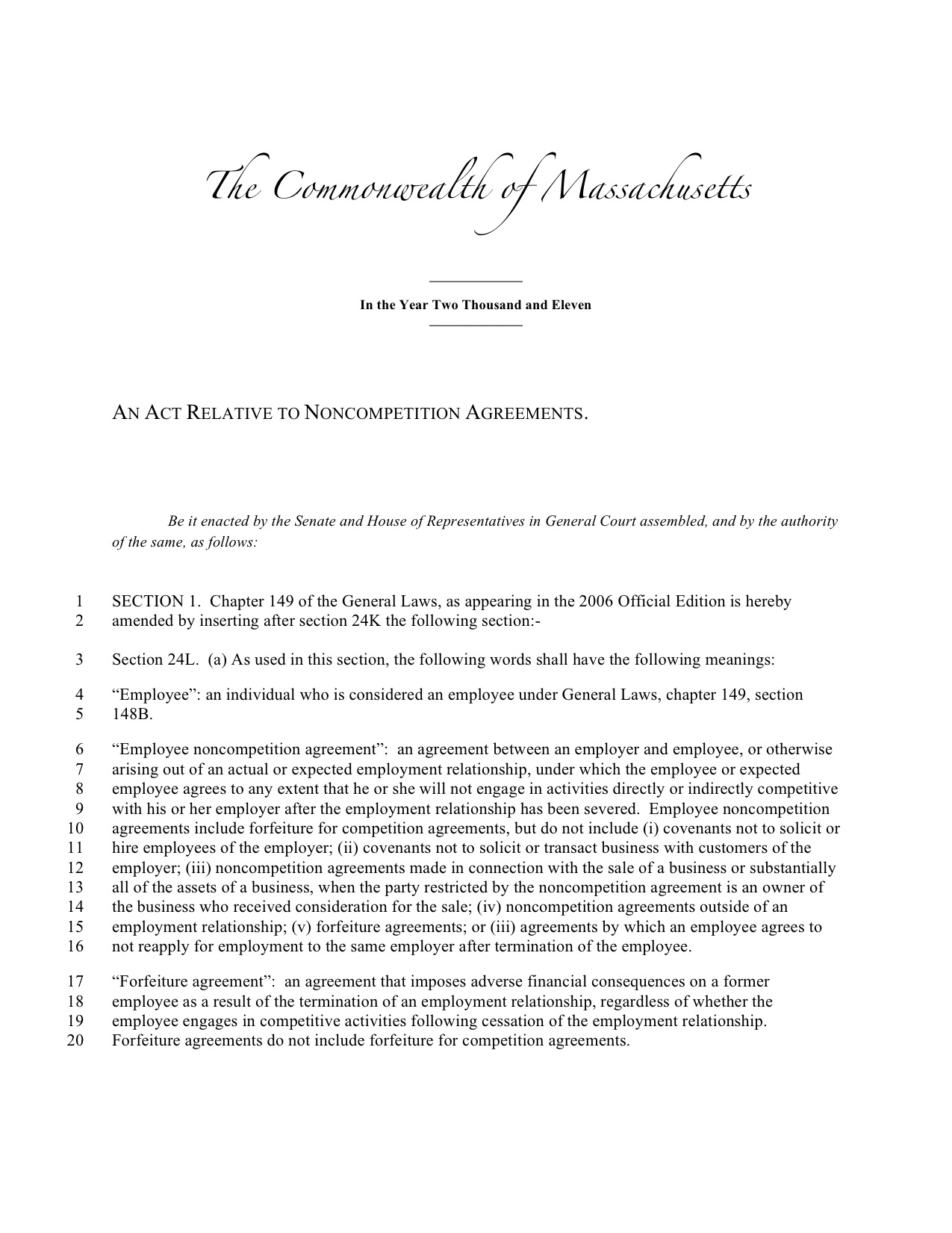 Non Compete Agreement Colorado 2011 Fair Competition Law
