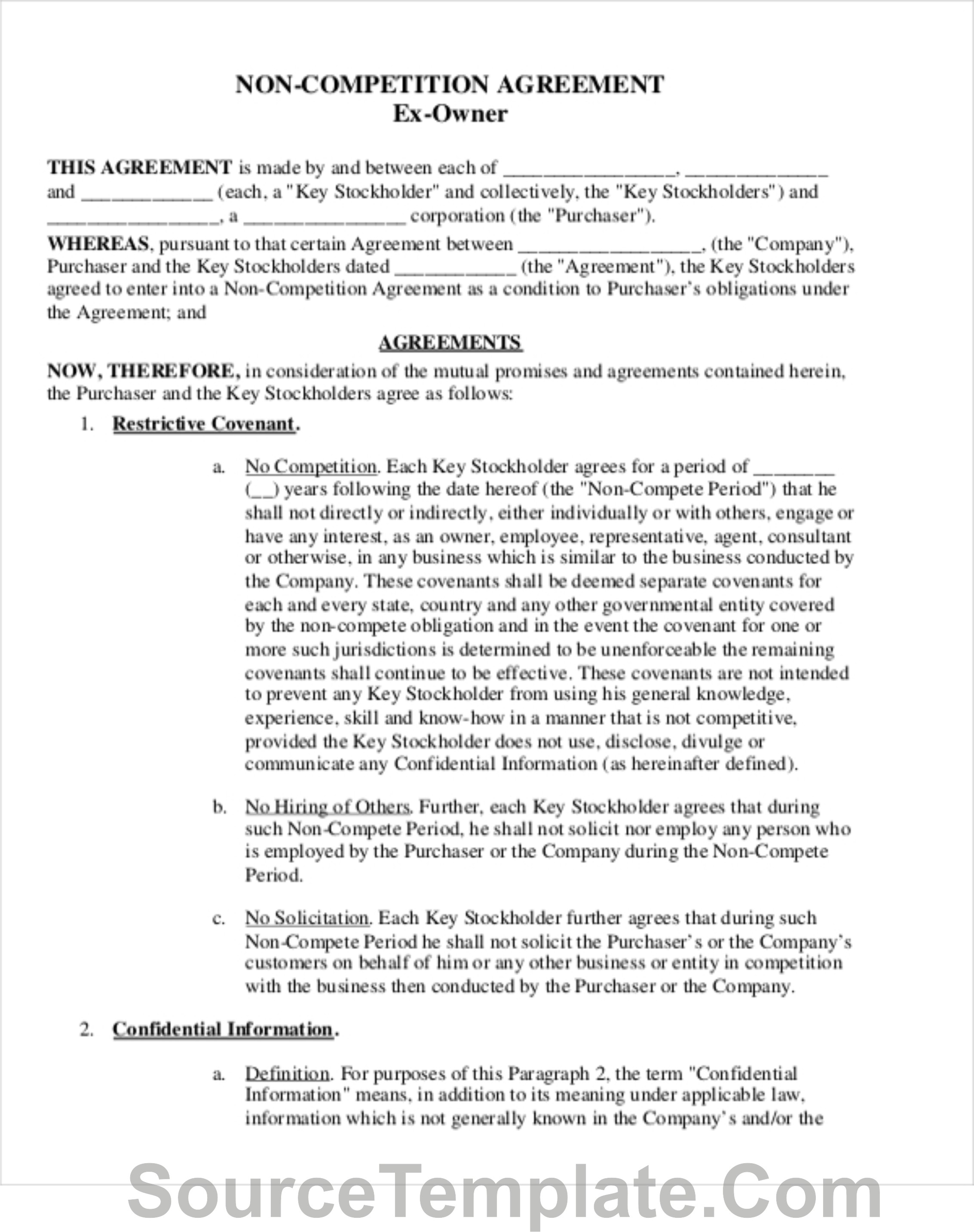 Non Compete Agreement Meaning 020 Non Compete Agreement Template Fearsome Ideas Free Download Non