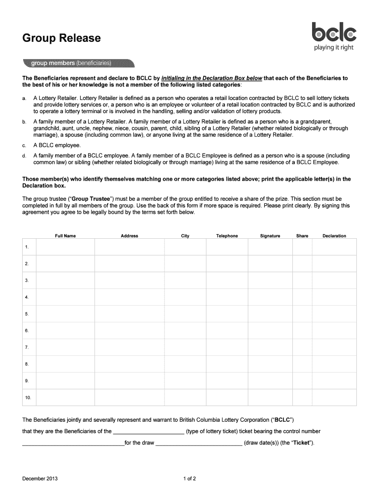 Office Pool Lottery Agreement Bclc Group Form Fill Online Printable Fillable Blank Pdffiller