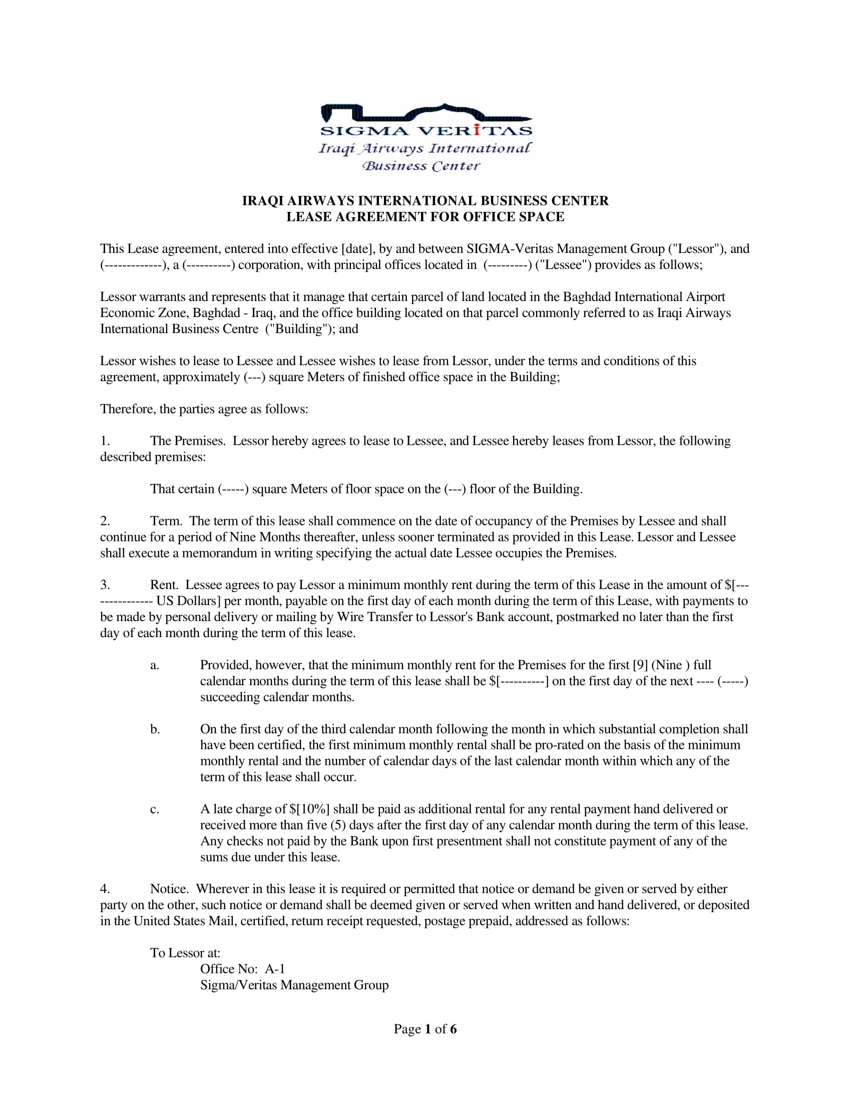 Office Rental Agreement 5 Office Lease Agreement Contract Forms Pdf