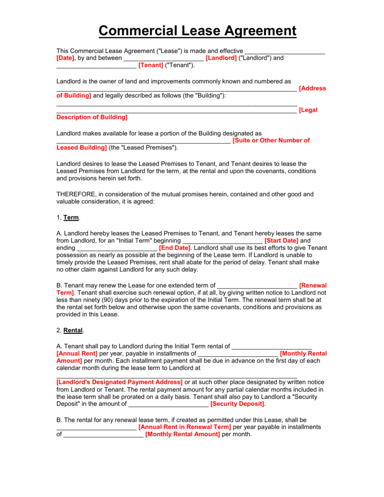 Office Tenancy Agreement Template Microsoft Word Free Rental Lease Agreement Forms And Templates