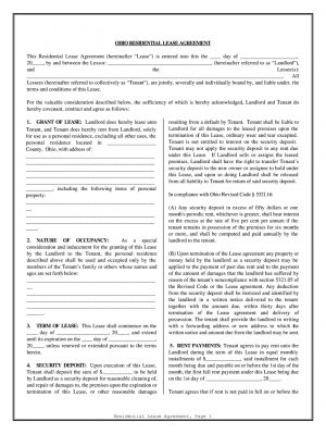 Ohio Residential Lease Agreement Fill In The Blank Eoh Fill Online Printable Fillable Blank