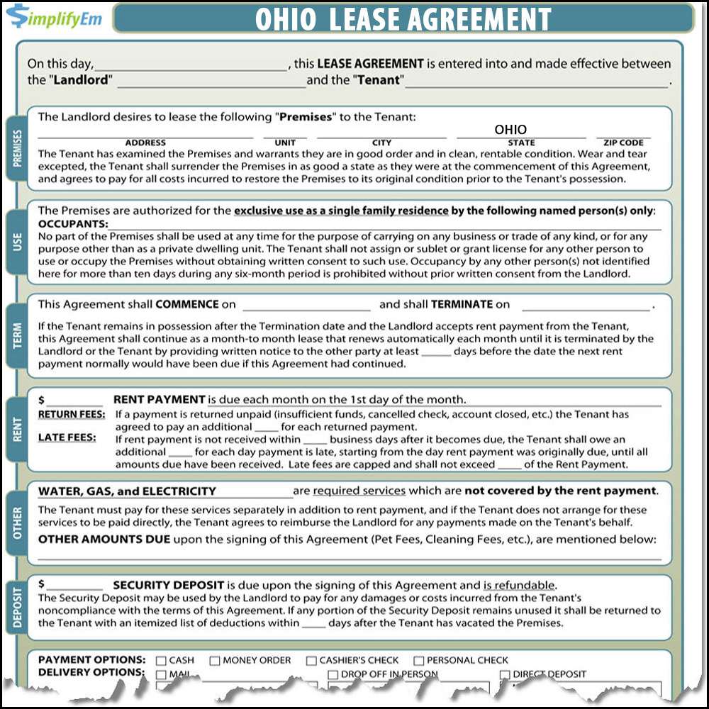 Ohio Residential Lease Agreement Ohio Lease Agreement