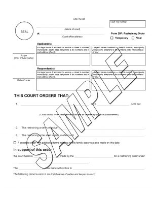 Ontario Legal Separation Agreement Template Restraining Order Ministry Of The Attorney General
