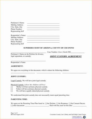 Ontario Legal Separation Agreement Template The Picture Of Joint Custody Agreement Template Ontario From Our